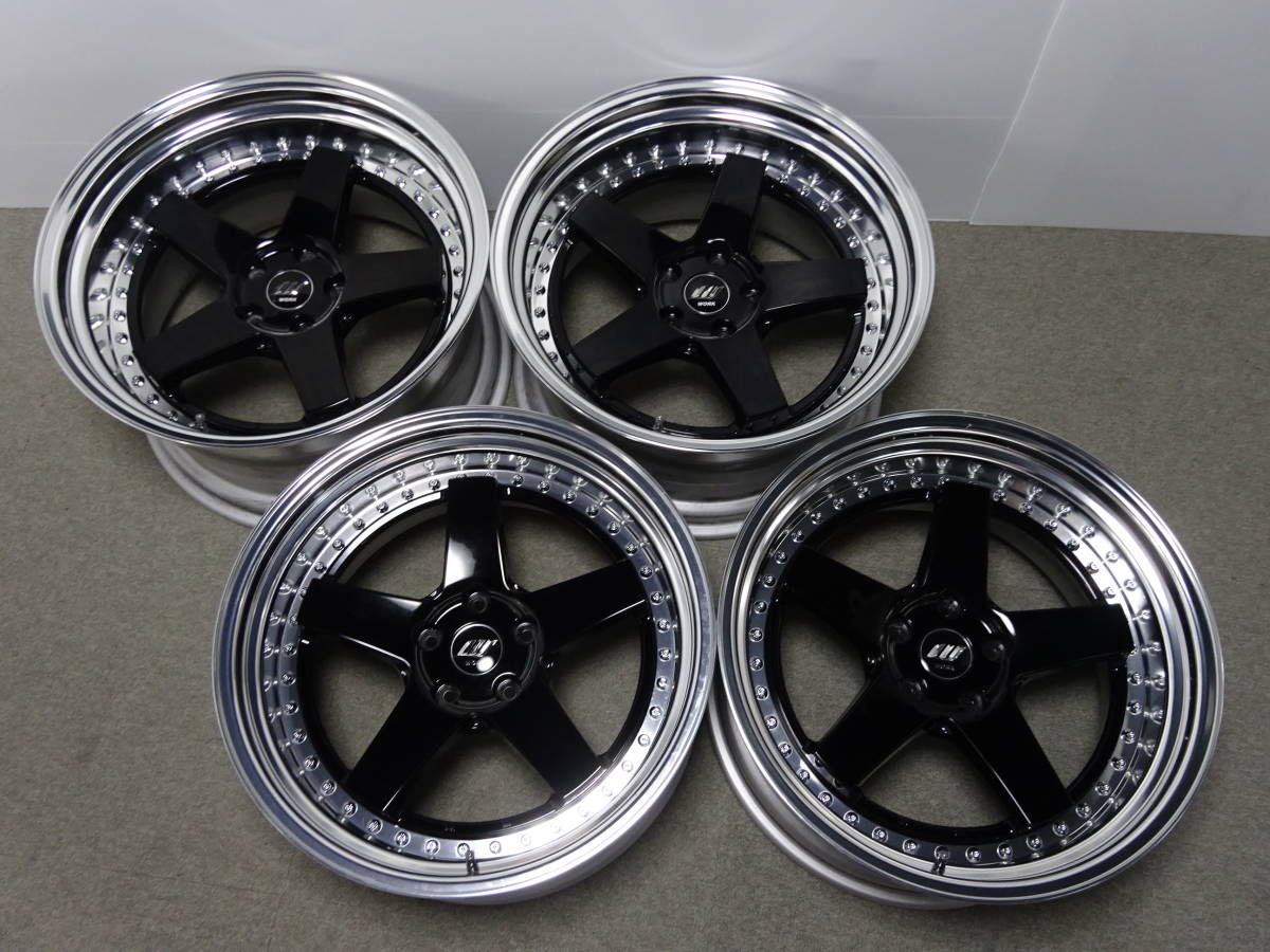中古 美品 アルミホイール WORK W5S-SR 19インチ 5穴 114.3 +16 9.5J 