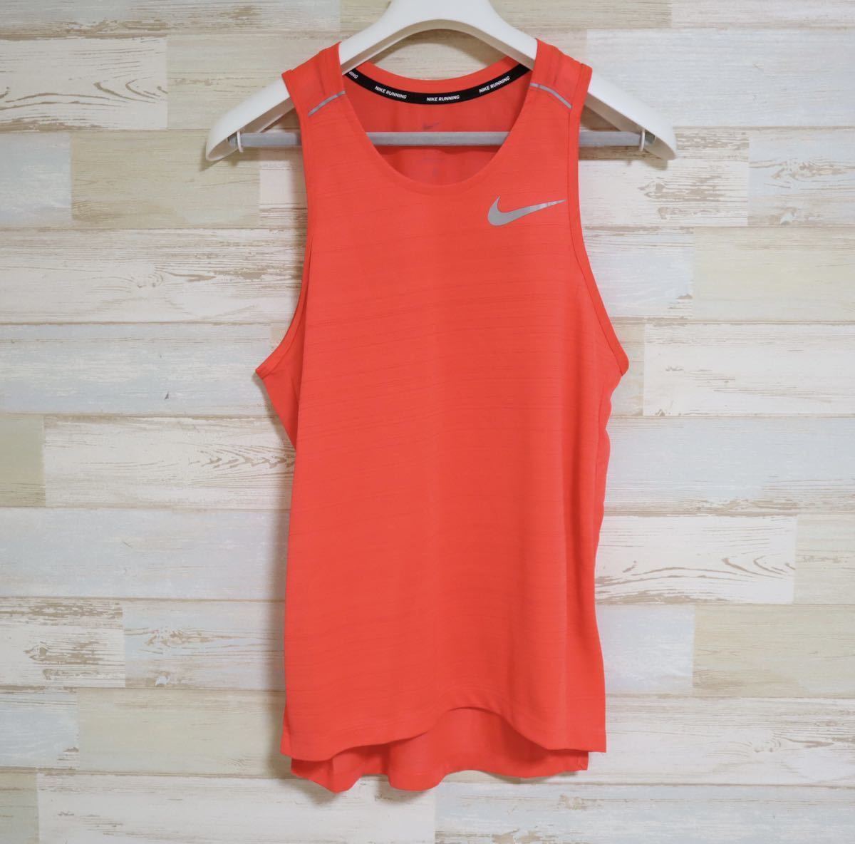 新品 Lサイズ　NIKE ナイキ メンズ　ドライフィット　マイラー　ランニング　タンクトップ　オレンジ
