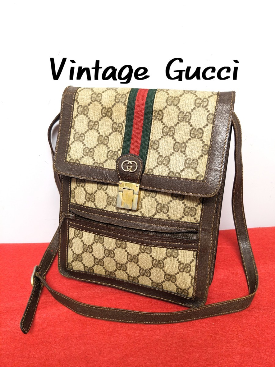 美品 極希少！Gucci シェリーライン ショルダーバッグ オールドグッチ レア