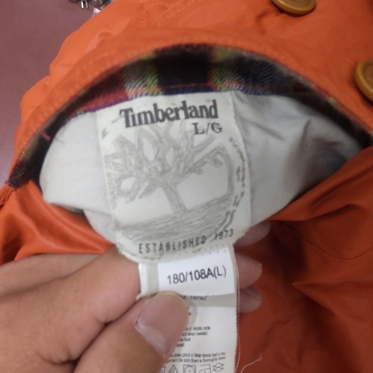 NN96 ティンバーランド Timberland ダウンコート サイズL オレンジ 