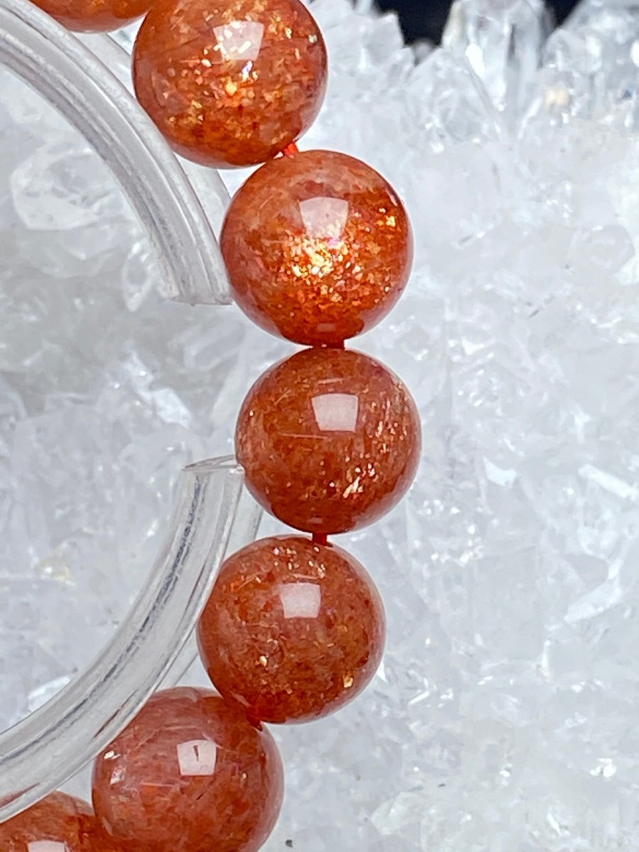 1108g016 天然石★【45Aサンストーン】★ブレス 11-11.5mm（新品）