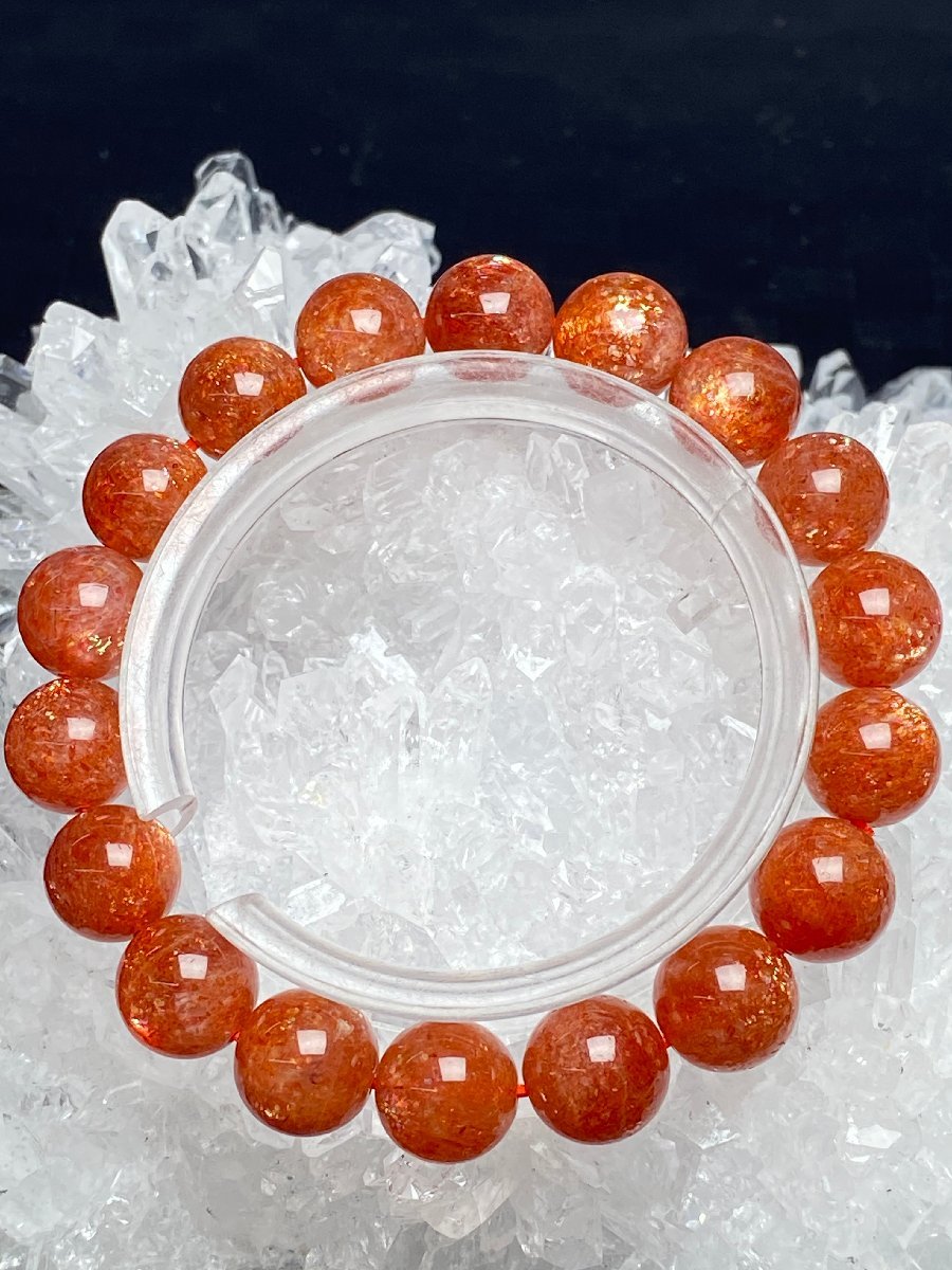 1108g016 天然石★【45Aサンストーン】★ブレス 11-11.5mm（新品）