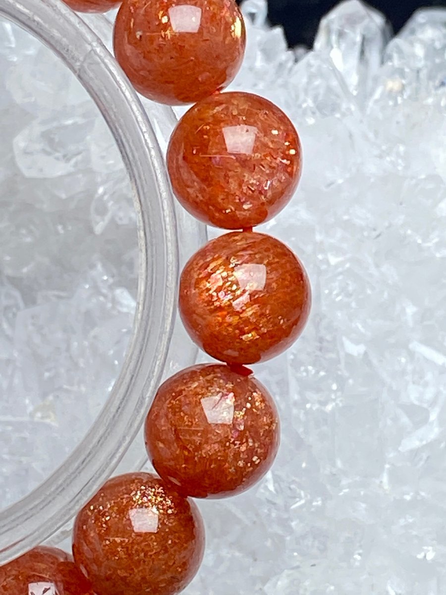 1108g016 天然石★【45Aサンストーン】★ブレス 11-11.5mm（新品）