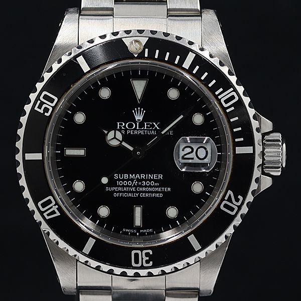 1円 稼働 良品 ロレックス 16610 サブマリーナ AT/自動巻 黒文字盤 メンズ腕時計 OGH 0005390