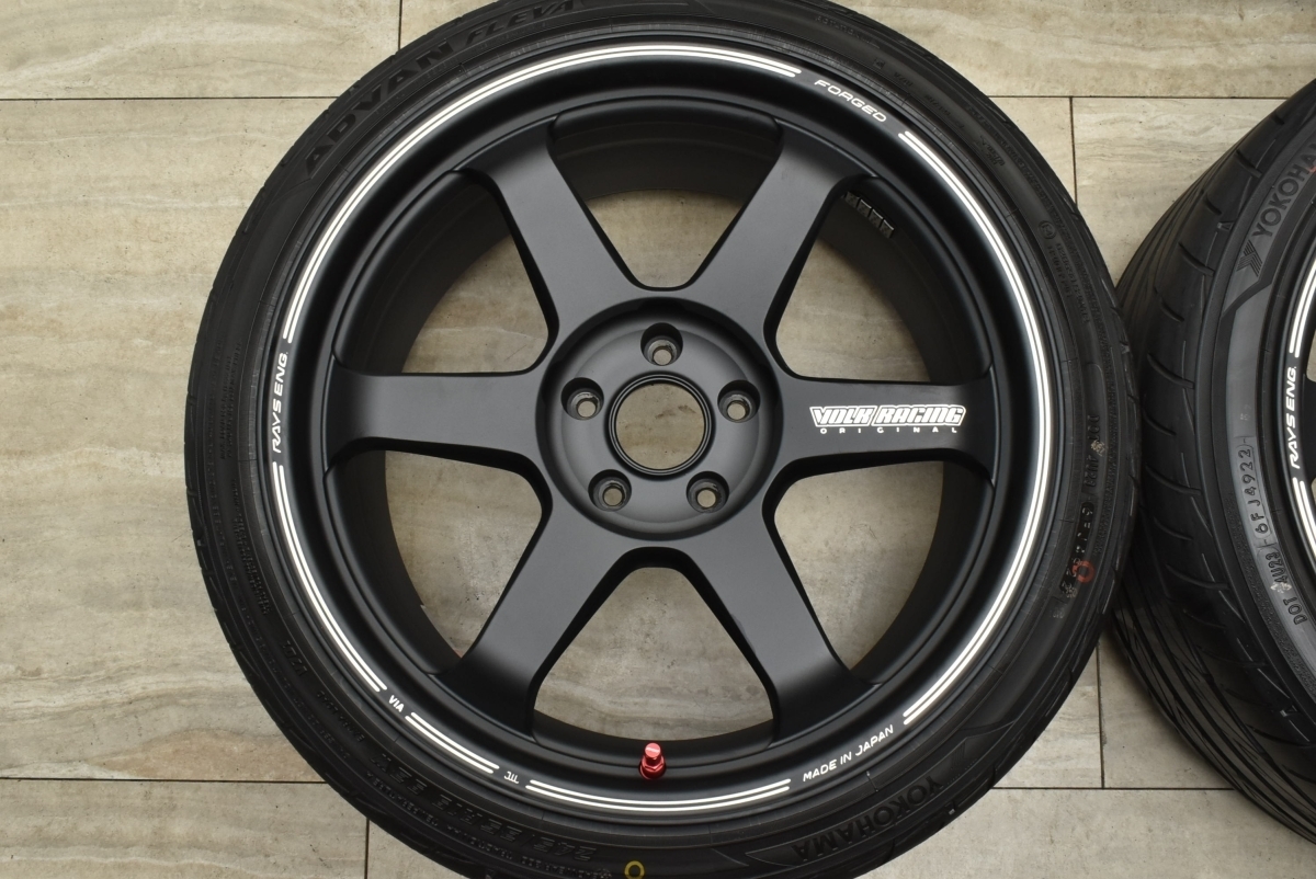 【鍛造 美品】RAYS VolkRacing TE37 ultra TRACK EDITION II 19in 9.5J +22 ヨコハマ アドバン フレバ V701 245/35R19 2022年製 WRX GTR TE37 Volk Ultra Gloss Single RCF