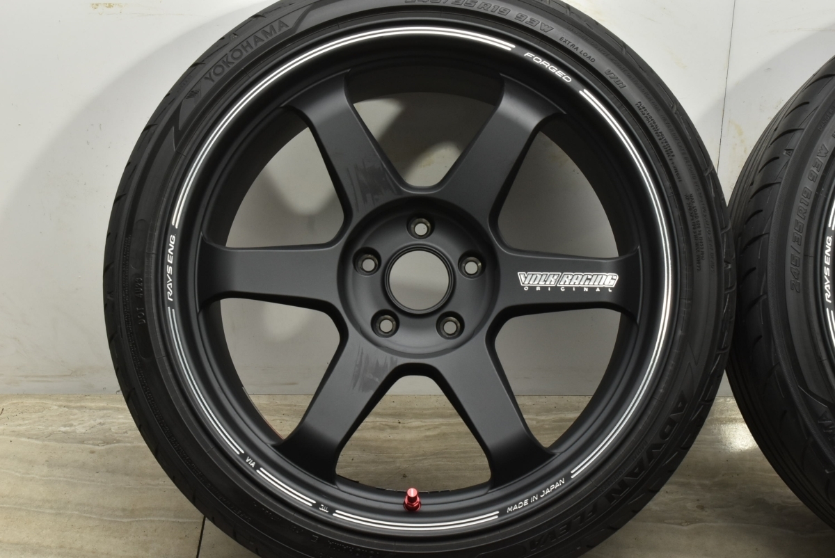 【鍛造 美品】RAYS VolkRacing TE37 ultra TRACK EDITION II 19in 9.5J +22 ヨコハマ アドバン フレバ V701 245/35R19 2022年製 WRX GTR TE37 Volk Ultra Gloss Single RCF
