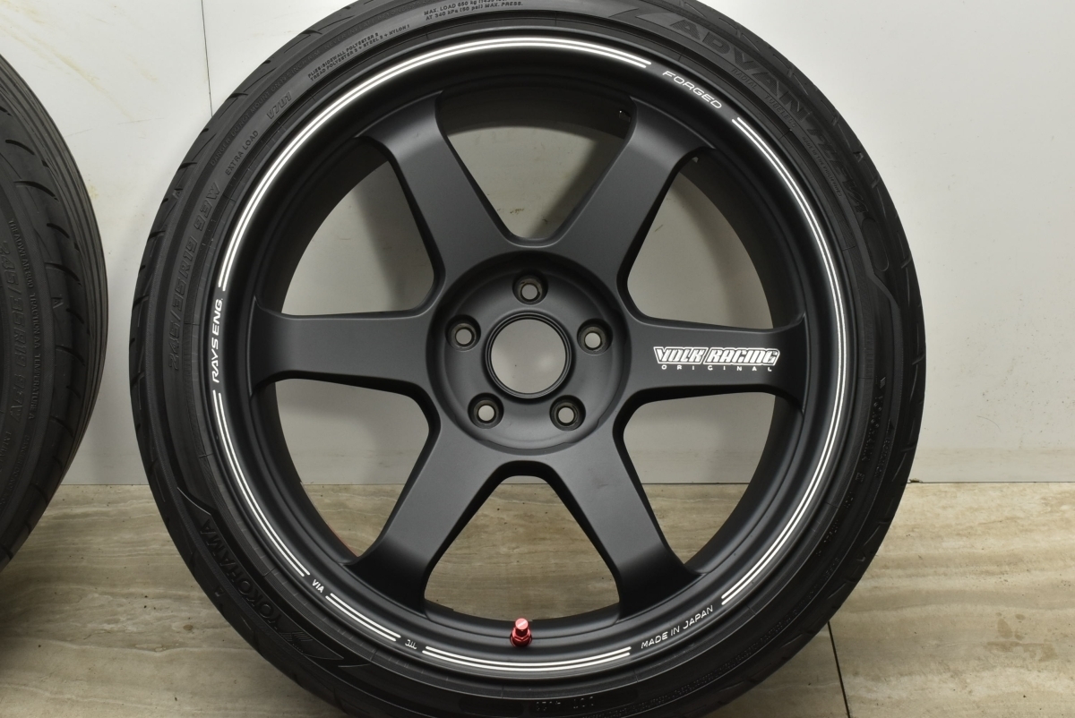 【鍛造 美品】RAYS VolkRacing TE37 ultra TRACK EDITION II 19in 9.5J +22 ヨコハマ アドバン フレバ V701 245/35R19 2022年製 WRX GTR TE37 Volk Ultra Gloss Single RCF