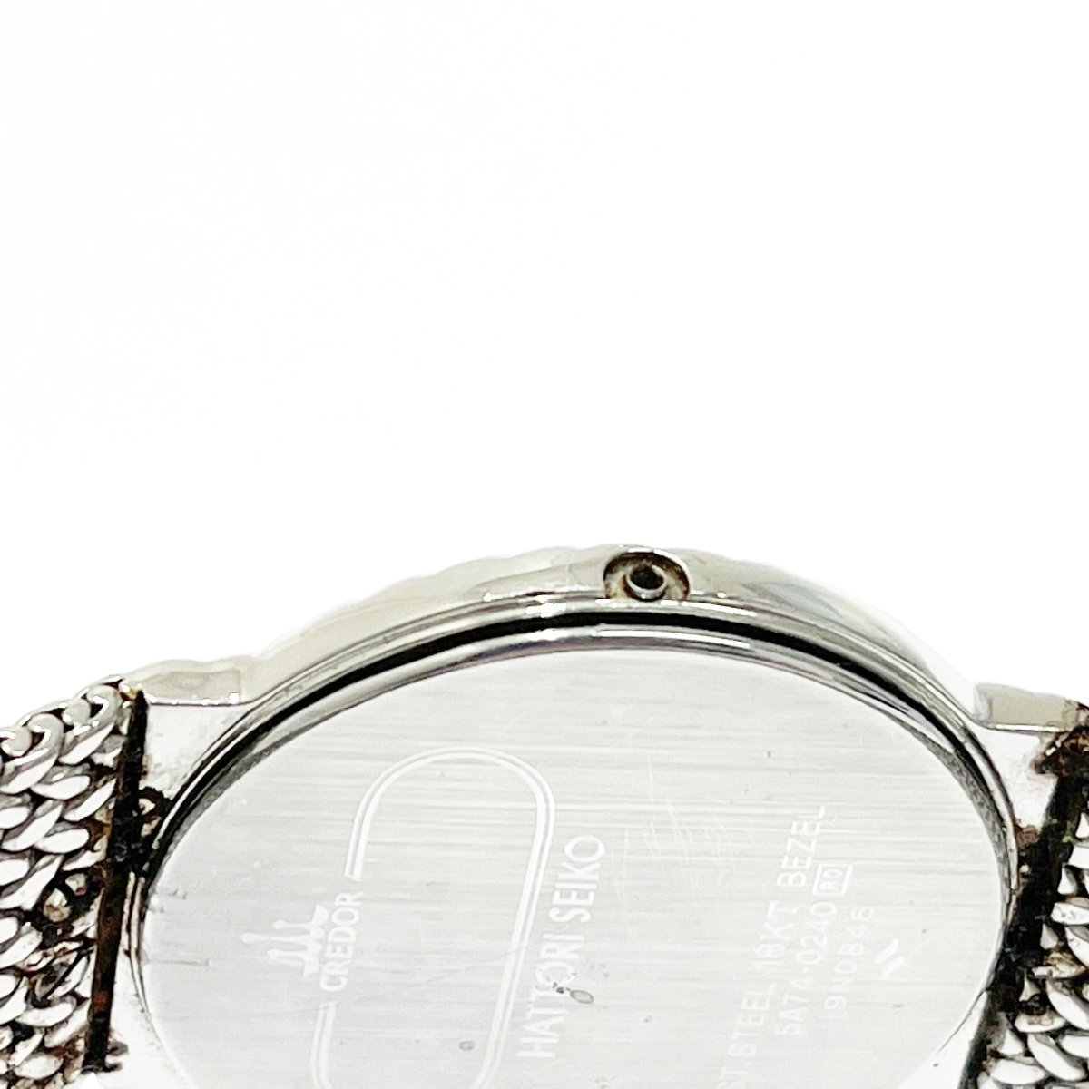 1円スタート】SEIKO セイコー 5A74-0240 クレドール 18KTベゼル SS 