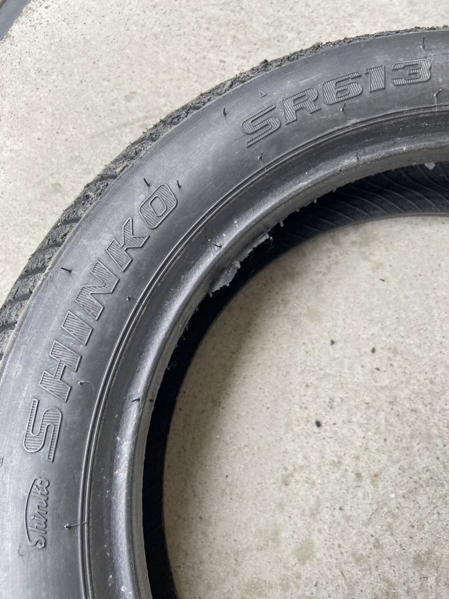 SHINKO シンコー レインタイヤ 中古前後セット SR613 100/90-12 49J 