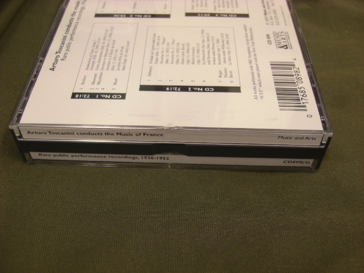 ☆[M & A CD898] トスカニーニ フランス音楽録音集 (1936-52年ライヴ