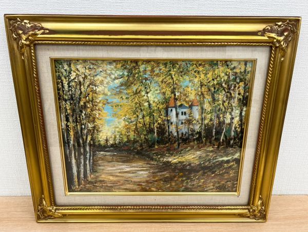 油彩画「 温泉街の冬景色 」額入部屋全体 - www.patrooper.com