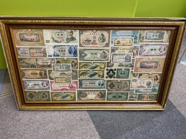 古紙幣 額装コレクション 額入り 聖徳太子1万円札/千円札 五百円札 含む 日本軍軍用手票/軍票　コレクター品まとめて