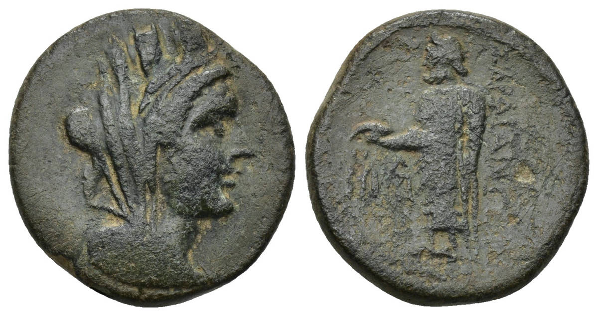 １円スタート! ★古代ギリシャ リディアの都市 サルデス133 BC-14 AD 青銅貨★古代ギリシャコイン
