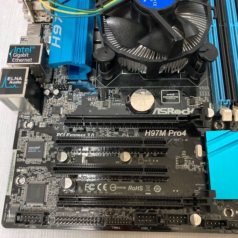 ☆送無ASRock H97M Pro4 CPU(i5-4460)付き LGA1150 マザーボード 起動 