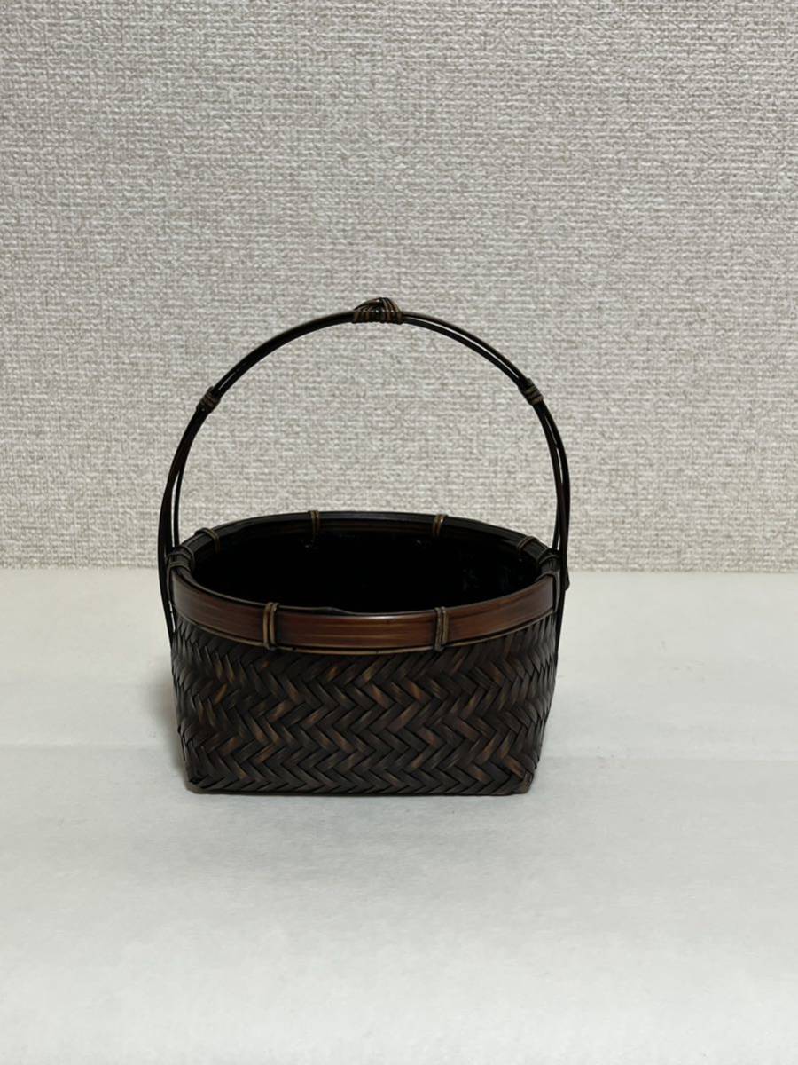 煎茶道具 手付 うふ 炭斗 網代編 未使用 箱無 【公式通販】