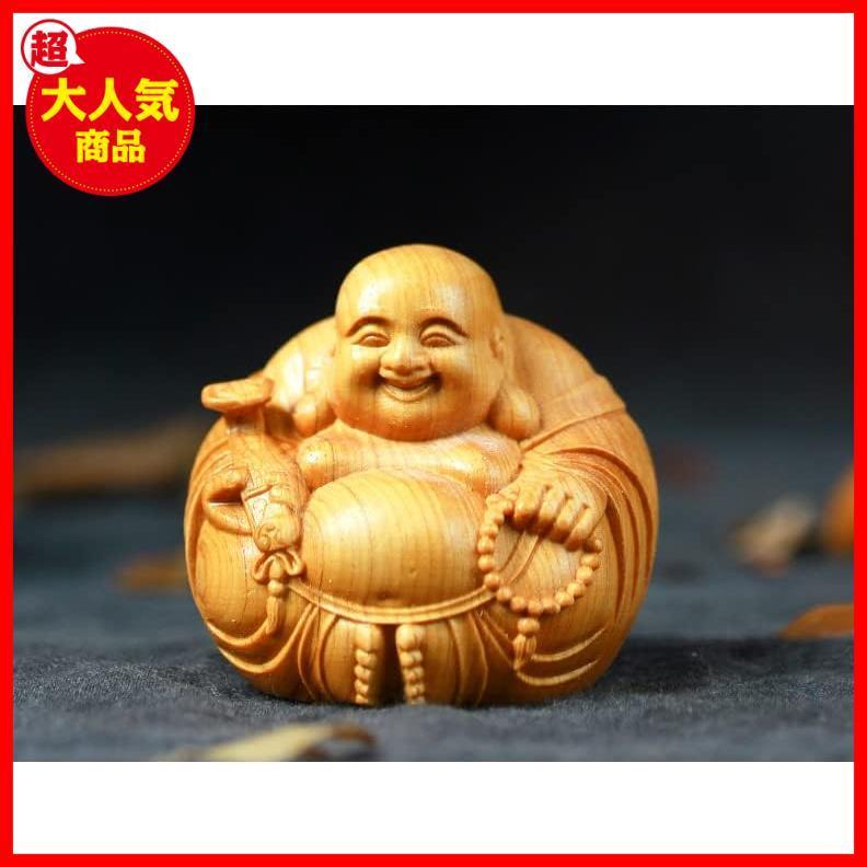 驚安！数量限定！】 ☆笑顔の布袋様☆ 仏像 置物 木彫り ミニ 七福神