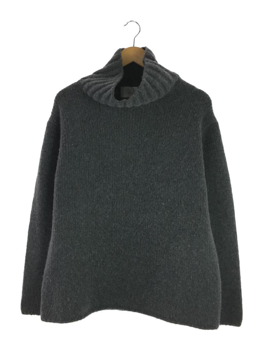 ATHA◆MERINO WOOL/CASHMERECHEWY/HIGH NECK KNIT/FREE/ウール/グレー