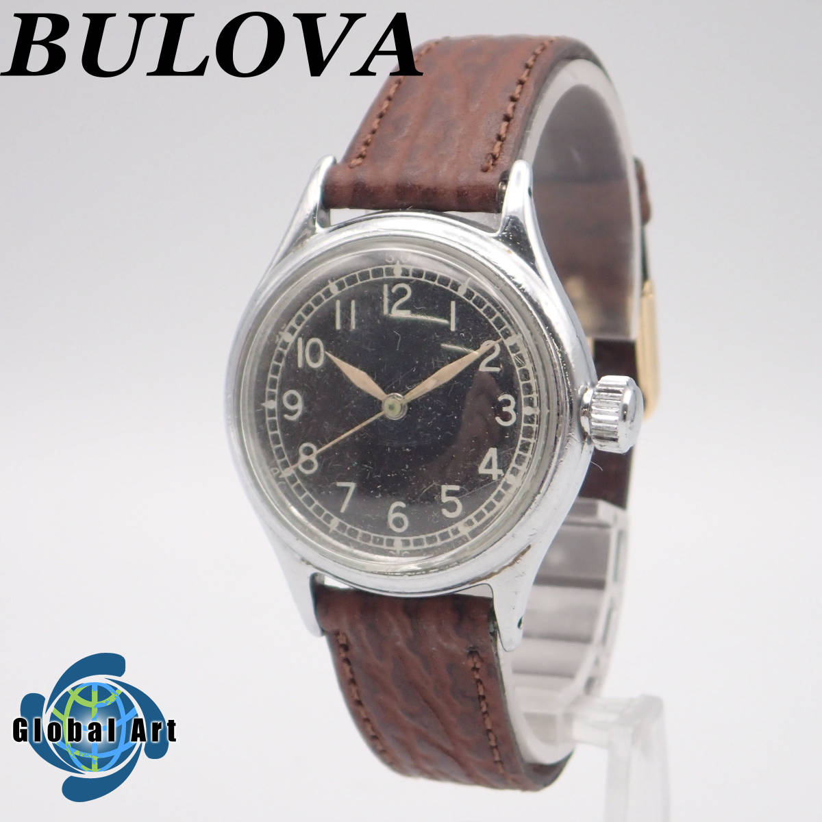 在庫限り即納 う07391/BULOVA ブローバ/TYPE A-11/手巻き/メンズ腕時計/軍用/ミリタリー/文字盤 ブラック