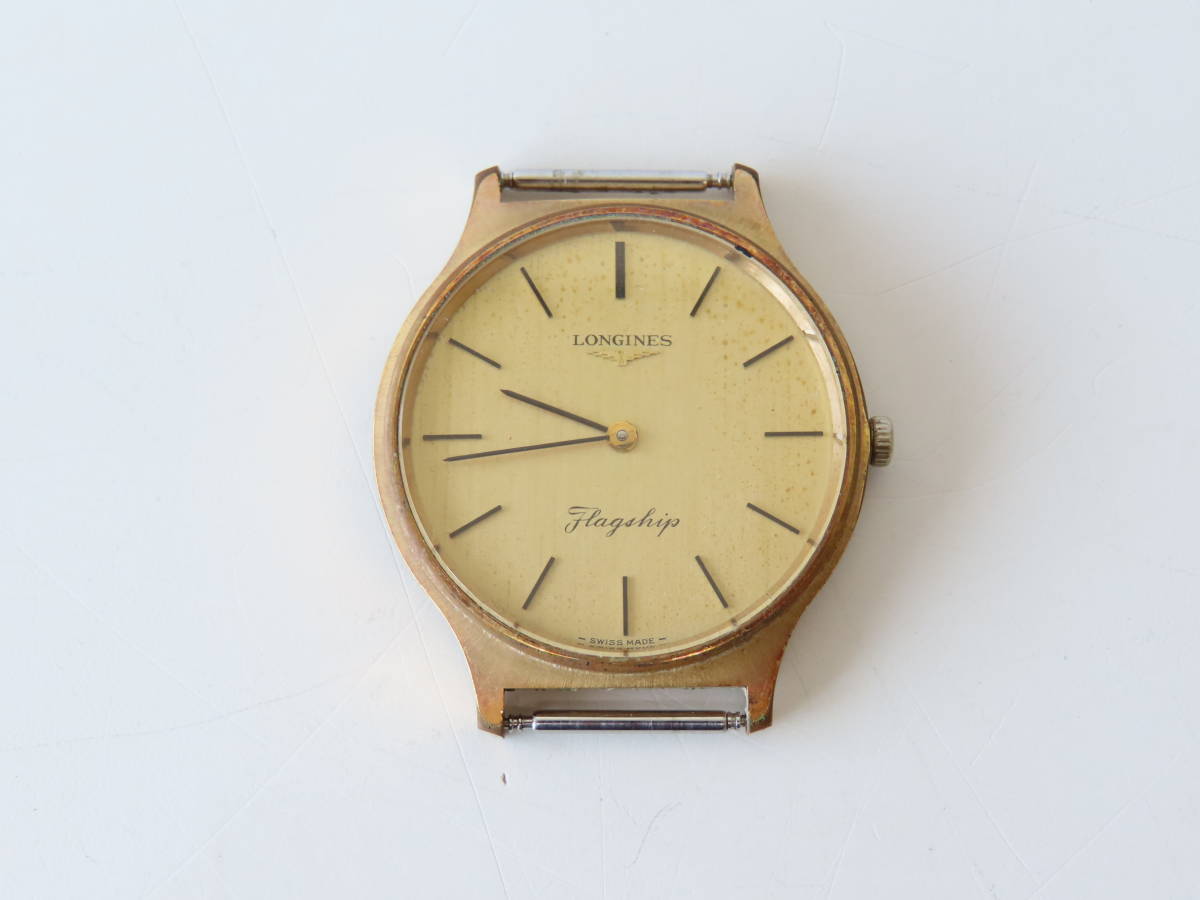 g4【 LONGINES 】 ロンジン Flagship メンズ ゴールド文字盤 手巻き 稼働品