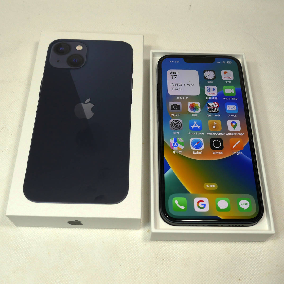 【新品同様】★iPhone13 128GB★AppleCare＋盗難・紛失保証付★ミッドナイト★未使用付属品一式★新品高速充電器付＋おまけ★