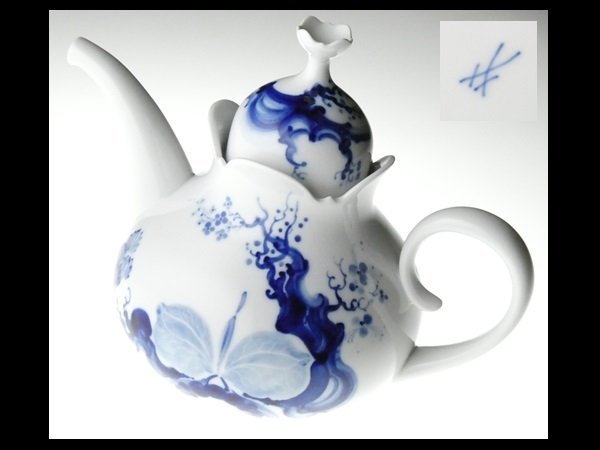 n134 Meissen マイセン ブルーオーキッド ① 大型 ポット マイセン