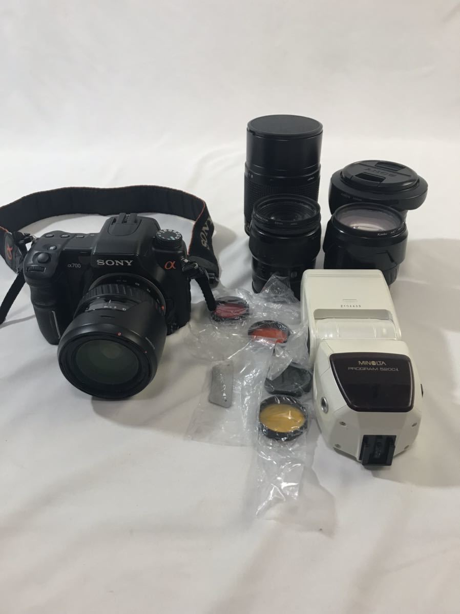1000円~■★動作未確認★SONY α700 デジタル一眼レフカメラ MINOLTA RF 500mm AF 28-105 24-85 PROGRAM 5200i★okoy2110418★t7372_1