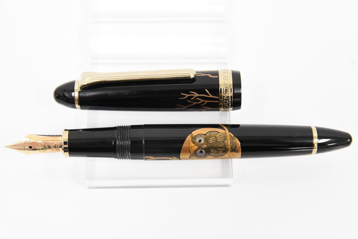 SAILOR セーラー FOUNDED 1911 蒔絵 フクロウ 香仙 14K H-M ブラック