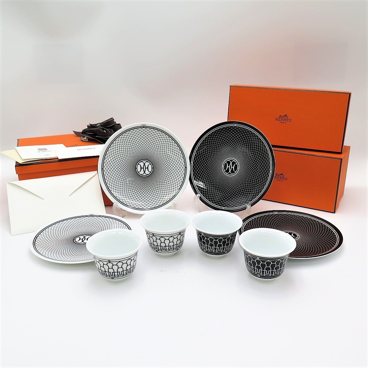 1円～ HERMES エルメス Hデコ スモールカップ/14cmプレート 計8点 箱付 y52-2075340【Y商品】