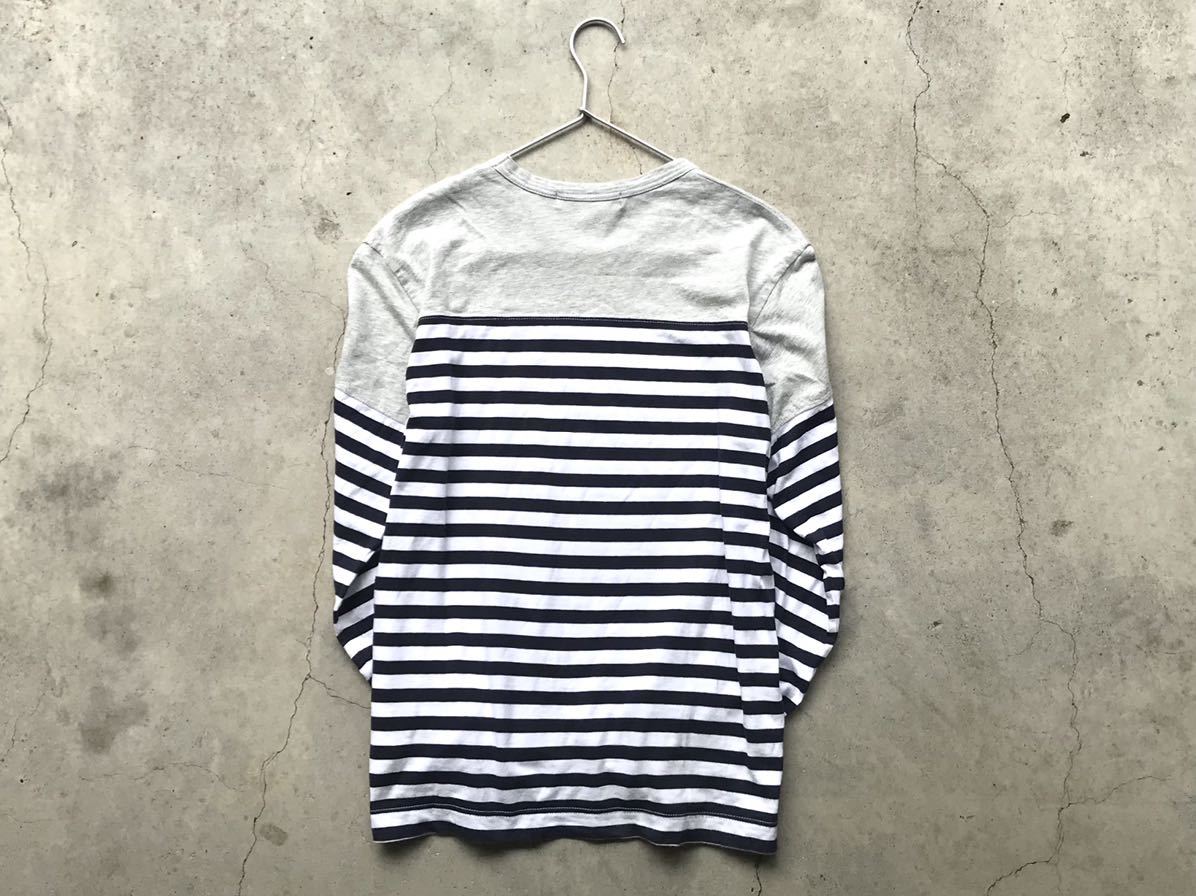 【美品】コムデギャルソンシャツ 切替 ボーダー ロンT 長袖 S COMME des GARCONS SHIRT 切り替え 長袖Tシャツ S コムデギャルソン