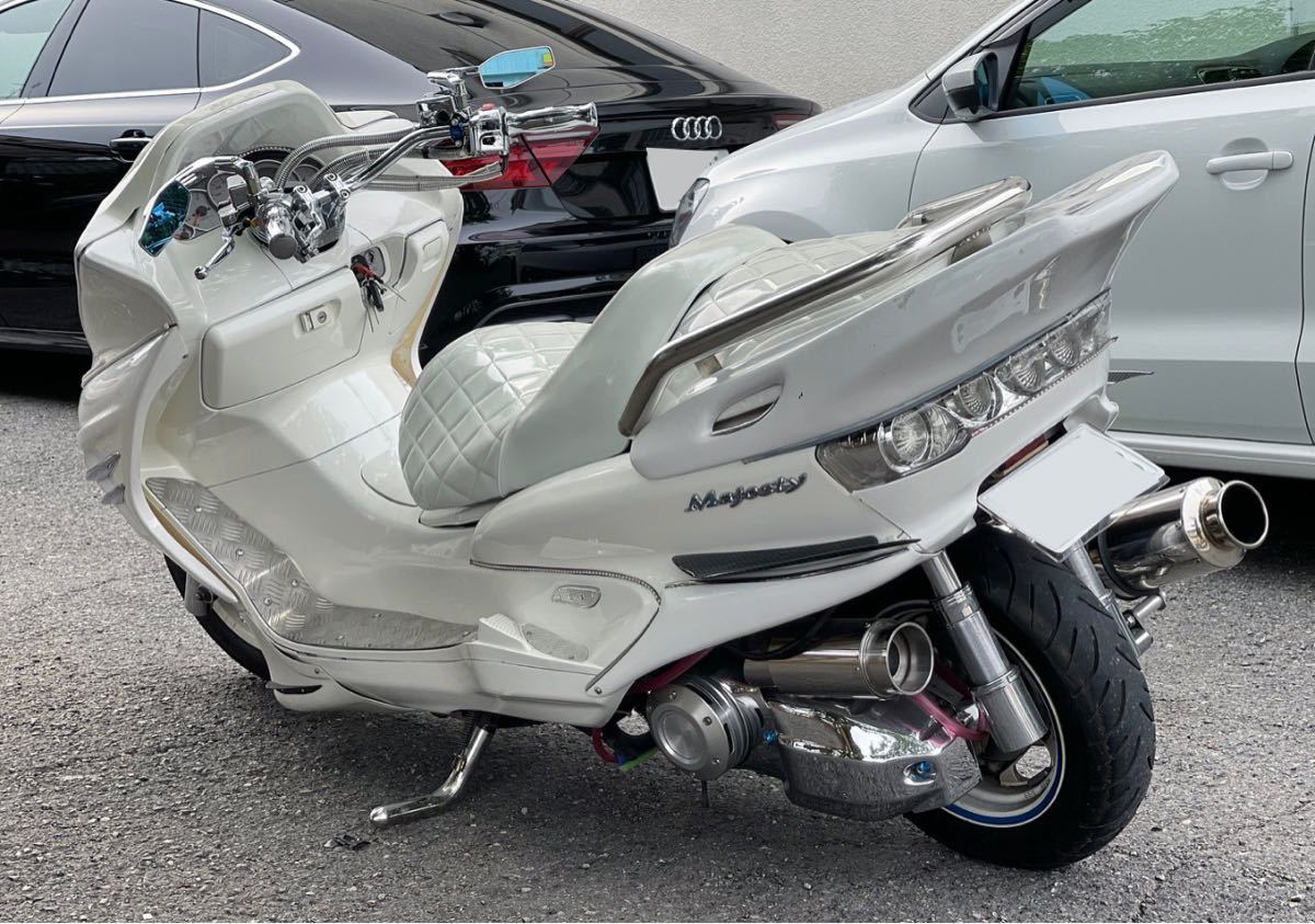 ☆売り切り☆マジェスティc250 ホワイト フルカスタム ブルーLED 
