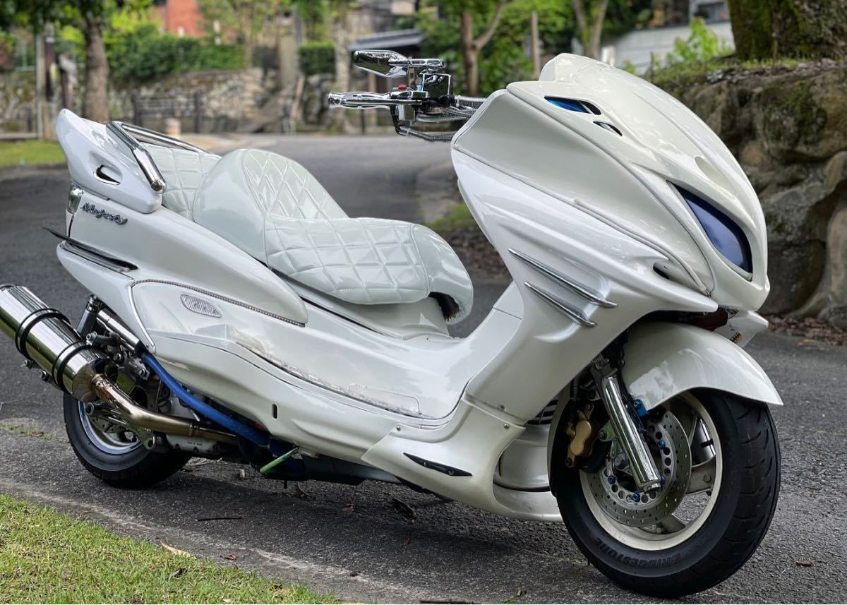 ☆売り切り☆マジェスティc250 ホワイト フルカスタム ブルーLED 