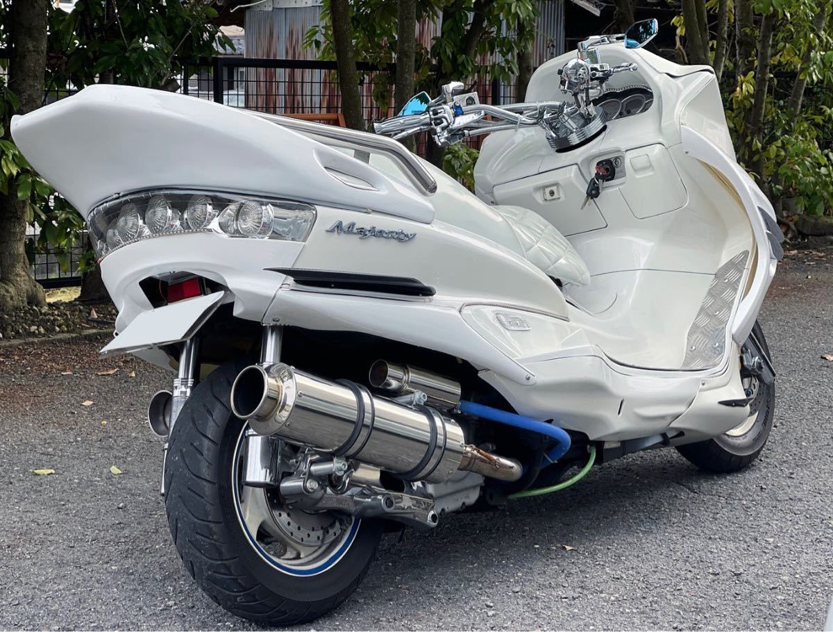 ☆売り切り☆マジェスティc250 ホワイト フルカスタム ブルーLED 