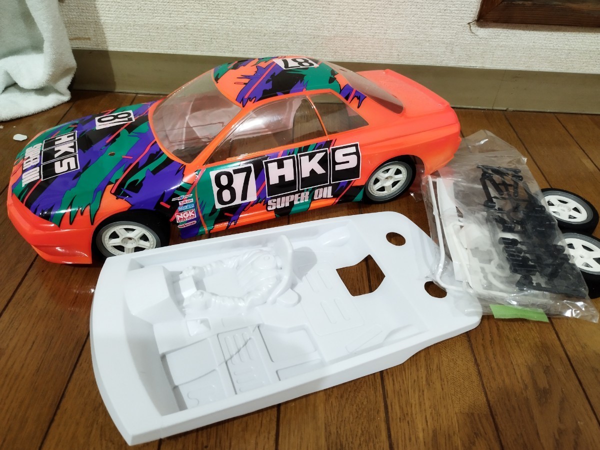【未使用】GT-R Gr.A HKS 1/10 ボディ　インナーボディ、オリジナルホイール付き タミヤ