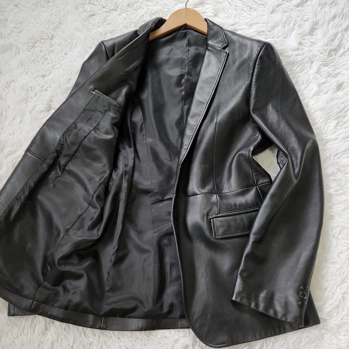 COMME CA DU MODE】コムサデモード レザーテーラード黒 00s 美品 