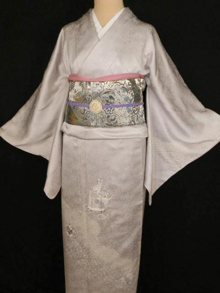 全品特価 ◇衣紋屋◇8817 一つ紋 絞り流水に刺繍貝桶文様 付下げ訪問着