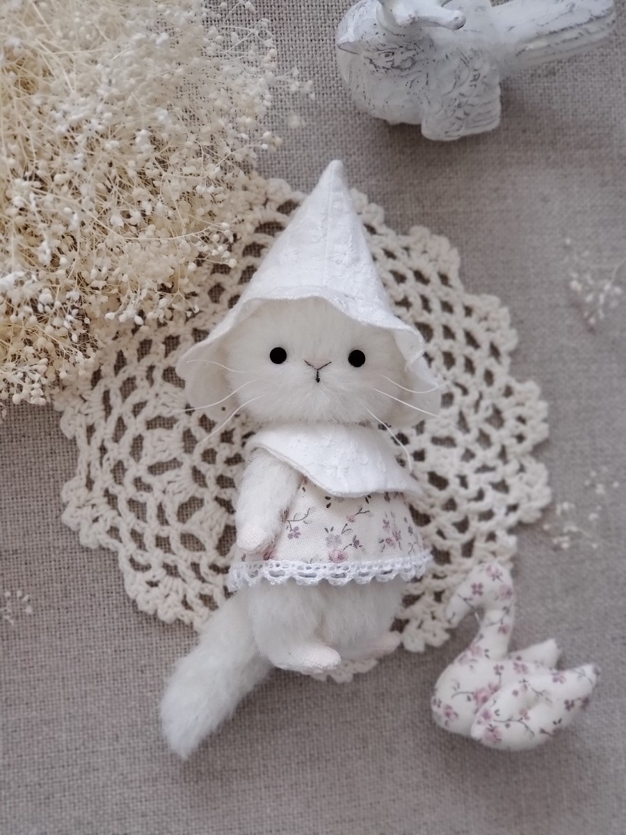 NYA-NYA bear* しろねこ ぬいぐるみ ミニチュア テディベア