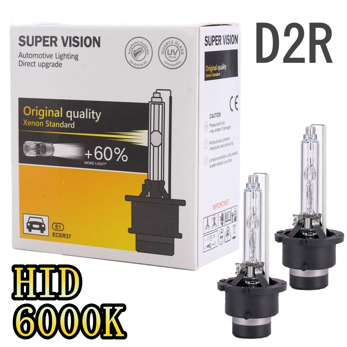 HID ヘッドライトバルブ ロービーム N-BOX NBOX Nボックス JF1 JF2 キセノン D2R スラッシュ H26.12～ ホンダ 6400lm