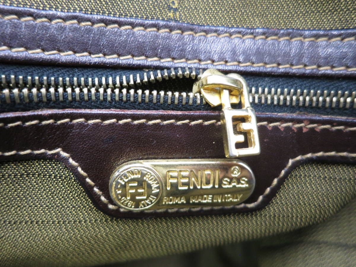 FENDI フェンディ ズッカ柄 鍵付きバニティハンドバッグ ズッカ ロック