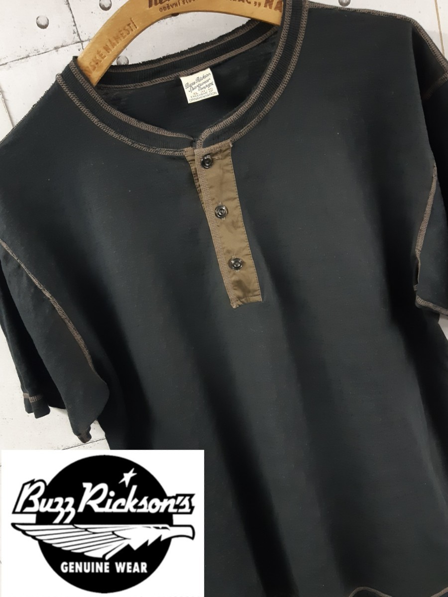 XL BUZZ RICKSON'S 黒 ヘンリーネック Tシャツ バズリクソンズ ヴィンテージ 東洋エンタープライズ バズリクソン 