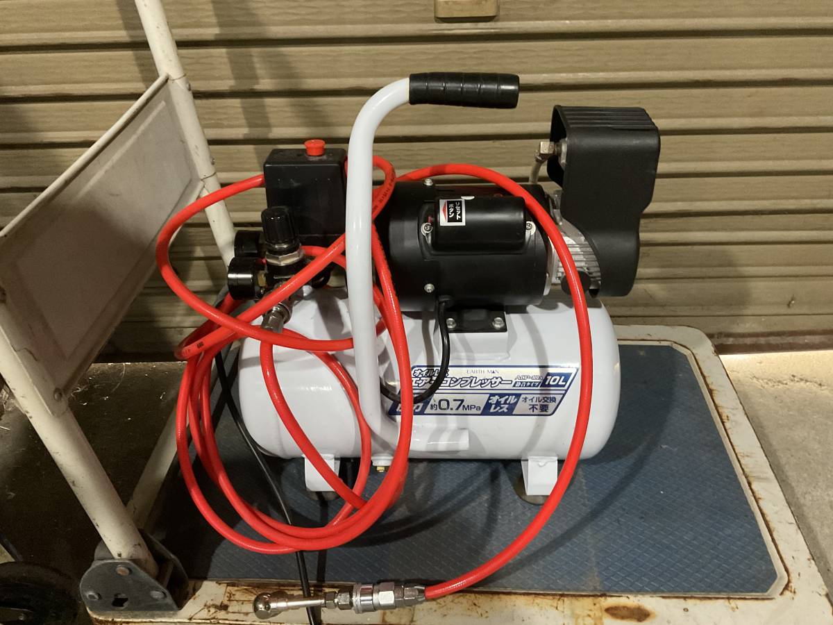 アースマン☆エアーコンプレッサー オイルレス / ACP-10A / 10L (L) ☆岐阜発☆