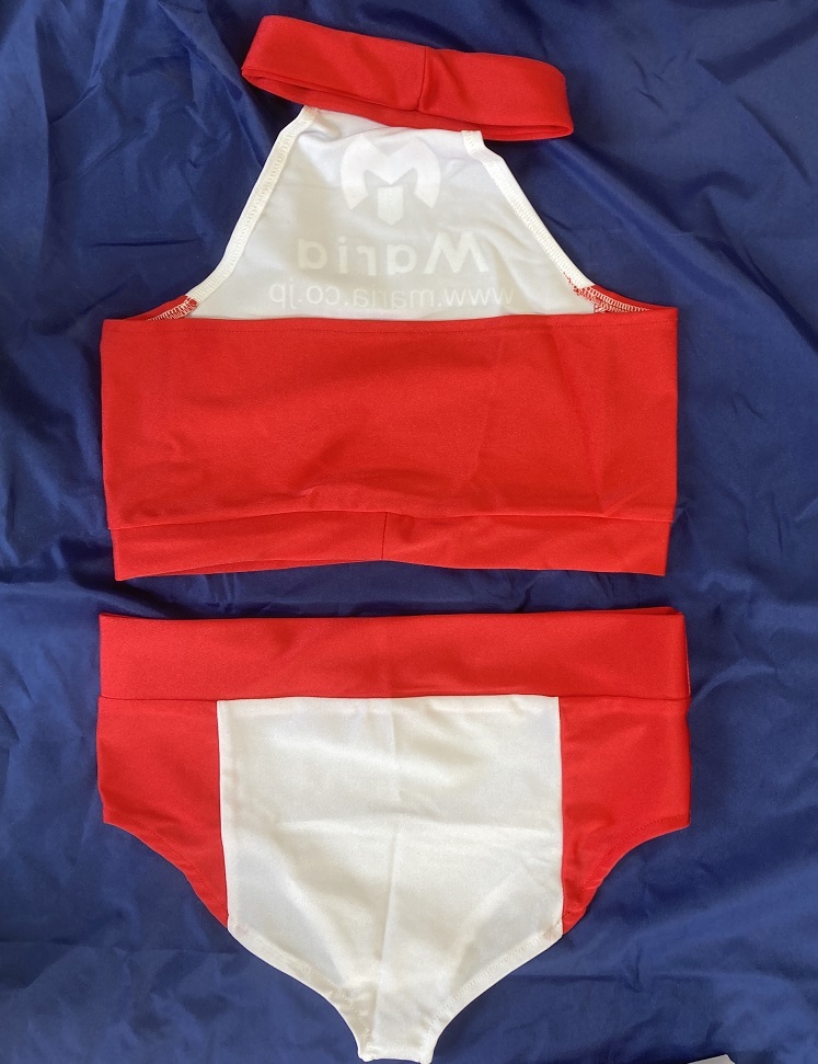 4点SET　AVTOPS製　オーダー作成完成品　ロゴ付き　レースクイーンCOS　TOPS，ショーツ、手袋、ニーハイストッキングのSET