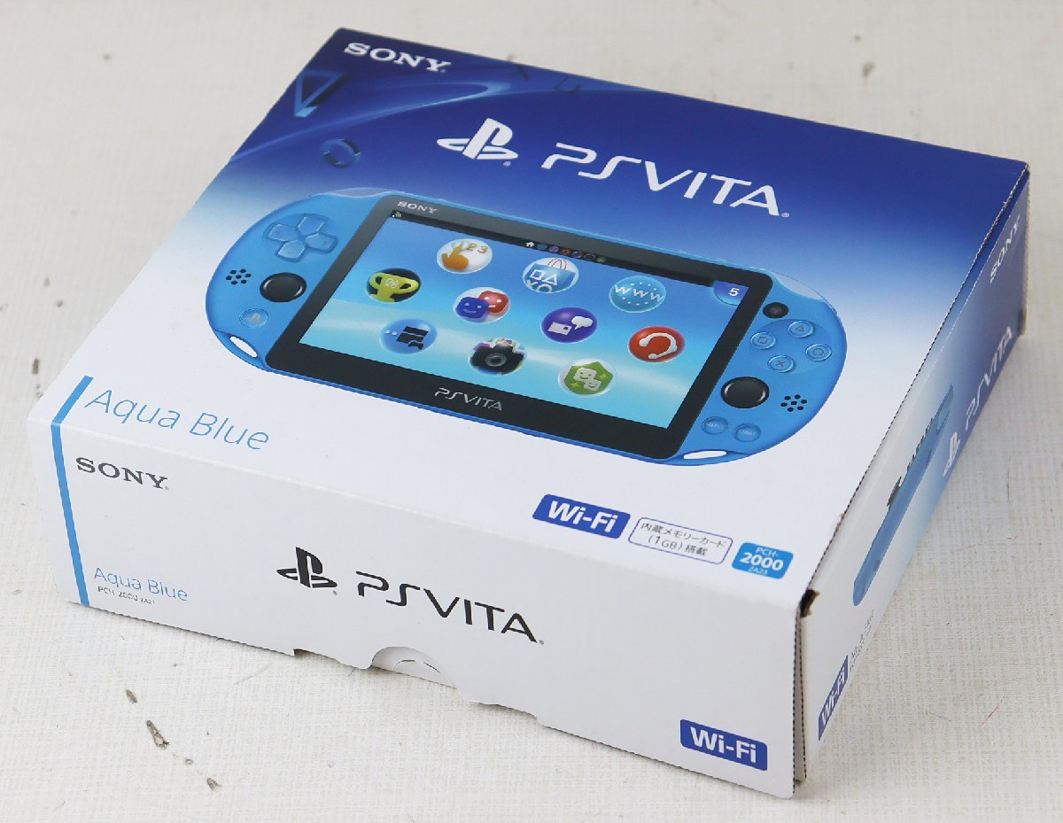 S★ジャンク品★ゲーム機 『PlayStation Vita アクアブルー』 SONY/ソニー PCH-2000ZA23 PSVITA 箱・説明書類のみ付属 ※左スティック不調 本体 Vita SONY