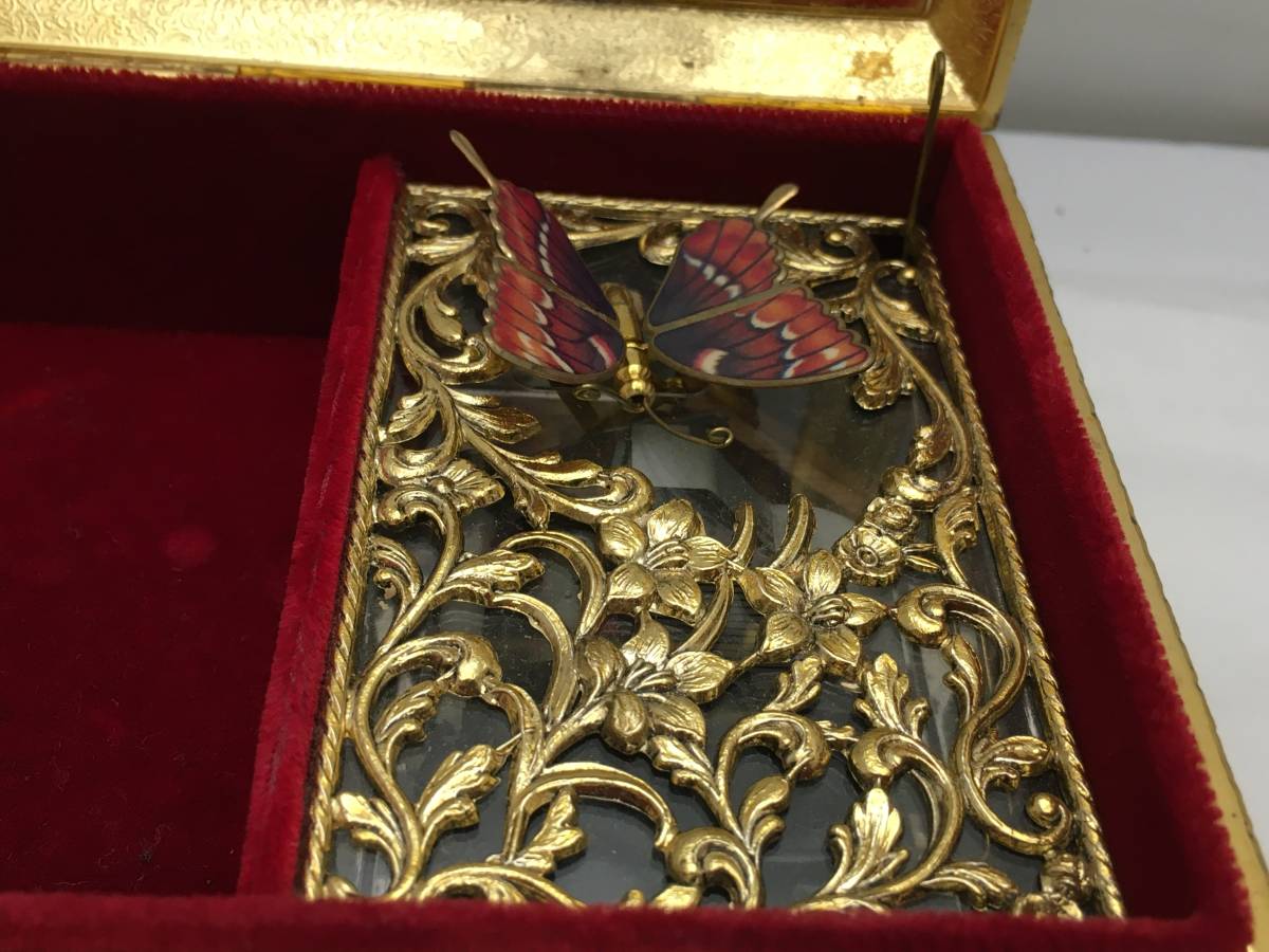 【美品】Sankyo/サンキョー オルゴール ジュエリーボックス/蝶 サンキョー オルゴール 青きドナウ ジュエリーボックス sankyo Japan