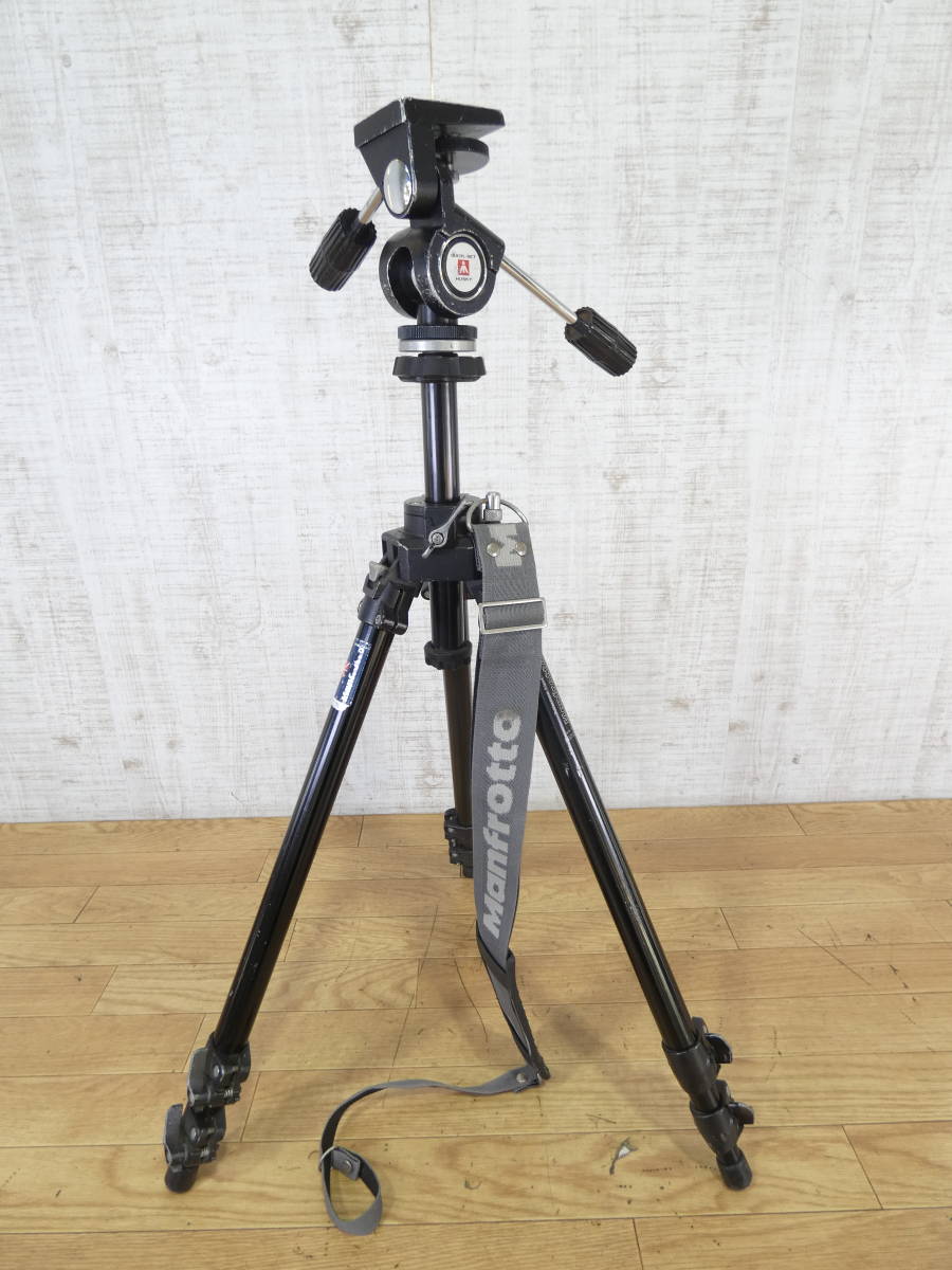 ■Manfrotto マンフロット カメラ三脚 #055C HUSKY Tripod レバーロック式 コルク 約4.3kg 現状品＠120(08)