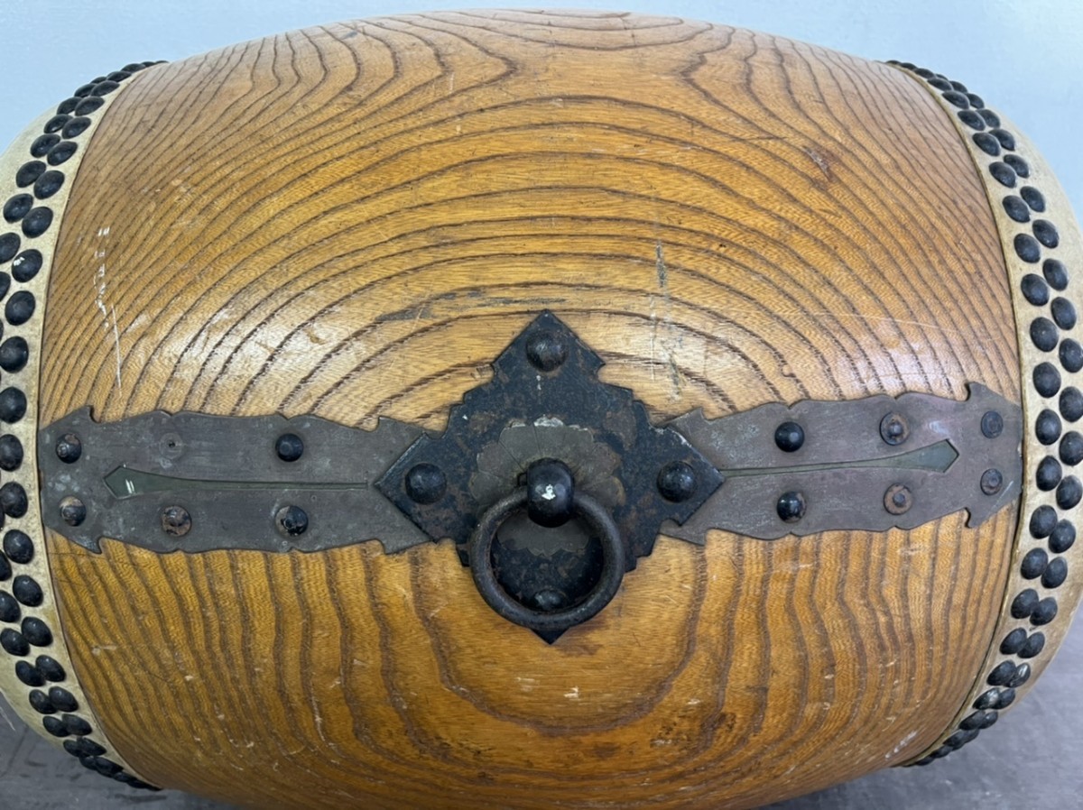 昭和レトロ 和太鼓 御神輿太鼓 直径38cm 重量12Kg 宮本卯之助 胴周り158㎝