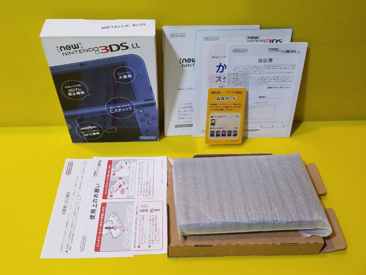 ♪現状品 任天堂 Newニンテンドー3DSLL 本体 メタリックブルー RED-001 箱付き Nintendo 動作確認済み(2925785)