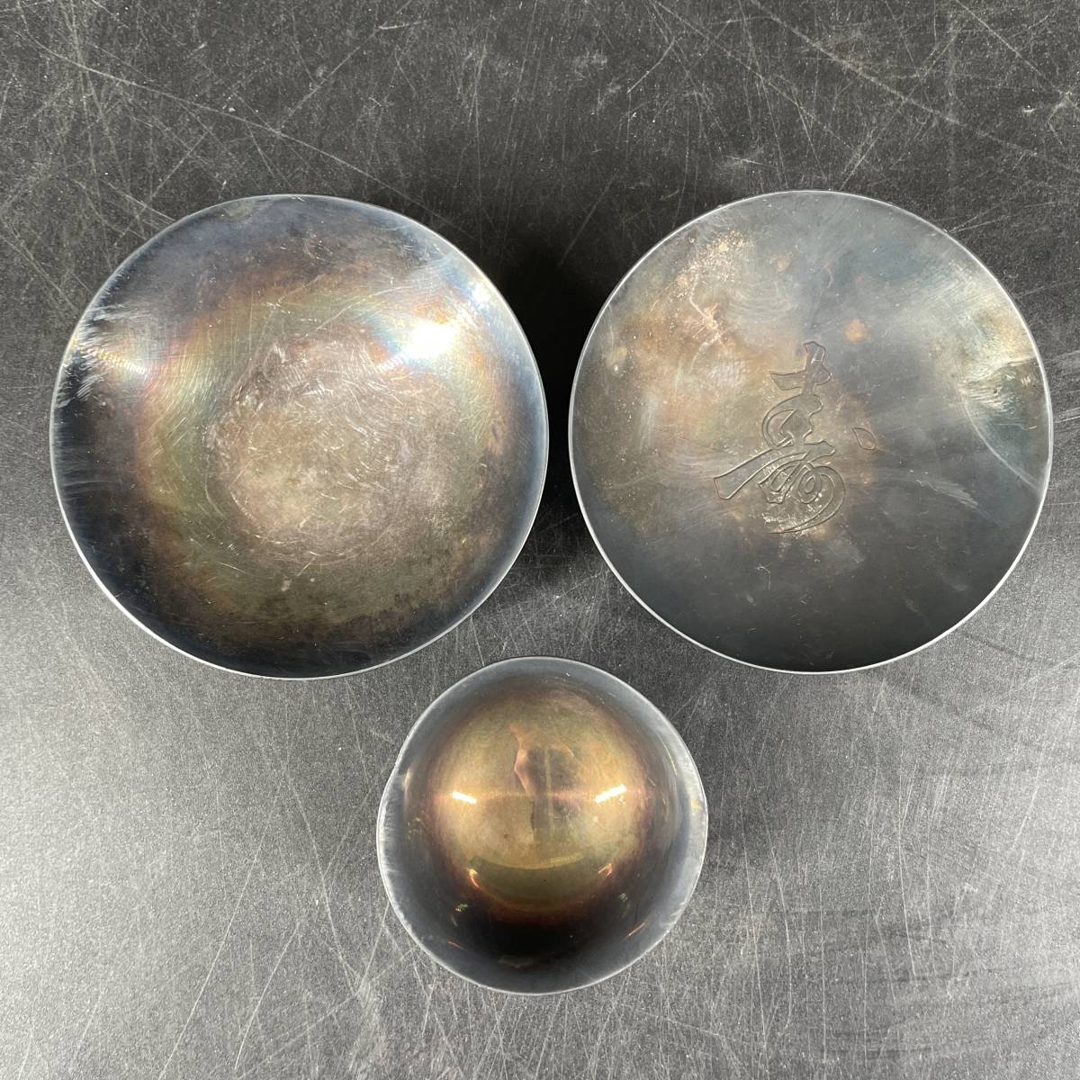 EL588 時代 純銀盃・純銀杯 一対 総重115g 成分表付 木箱附・