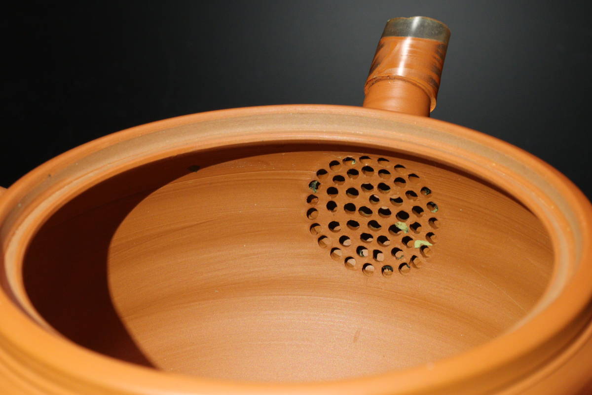 煎茶道具 共箱 常滑焼 村越風月造 朱泥 急須 茶注 朱泥