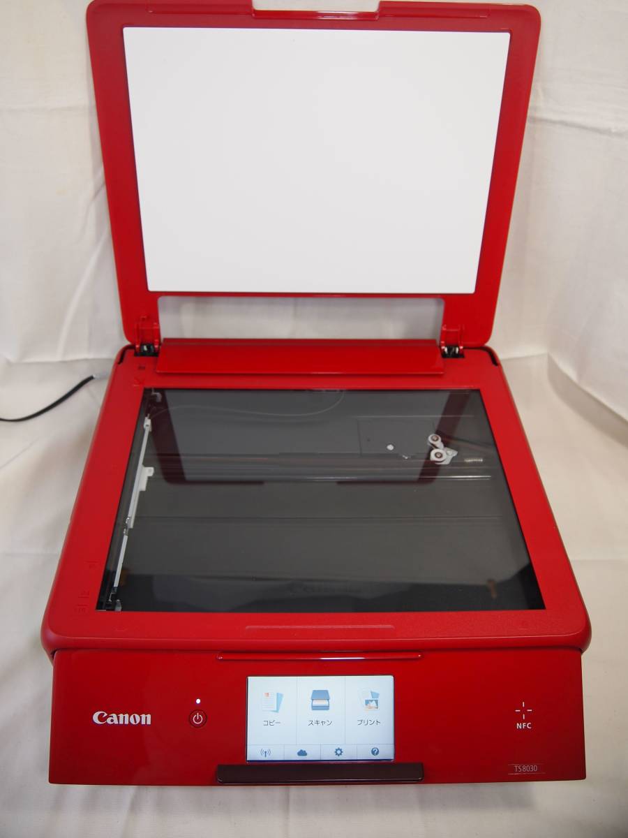 Canon PIXUS インクジェットプリンター 本体 レッド　T8030 □Canon インクジェットプリンター TS8030 赤 動作品 付属品 インク6本