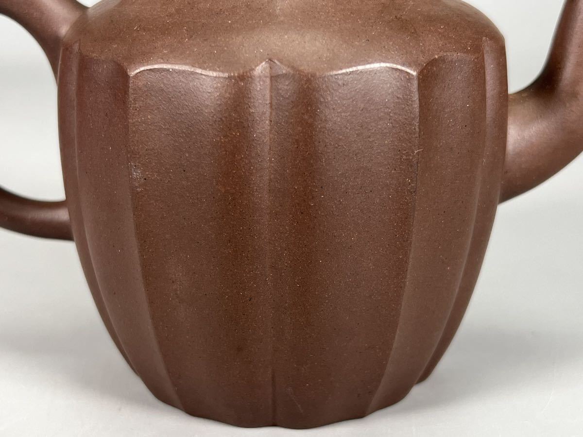 中国 紫砂 朱泥 雲龍鳳凰刻 急須 茶壷 在銘 N 9442 中国 紫砂